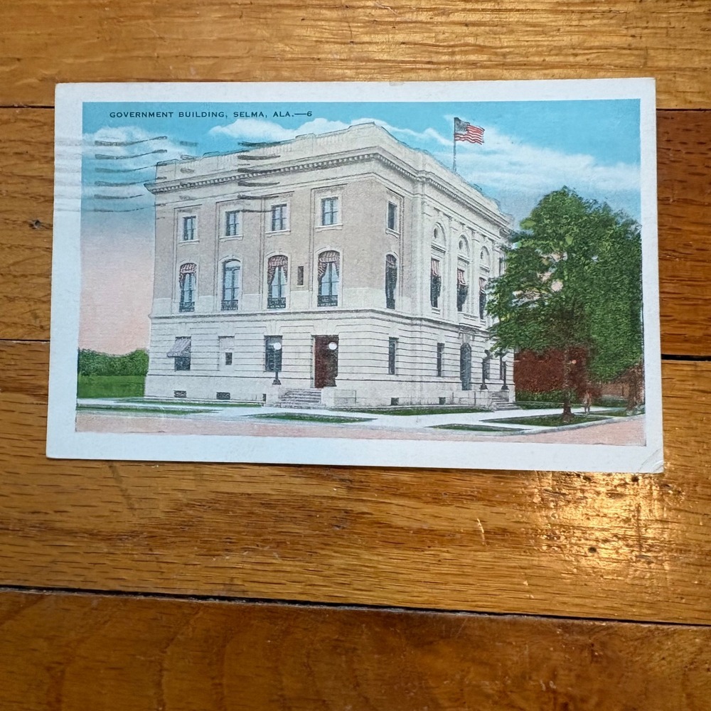 Vintage E.C. Kropp Postcard White Selma AL Government Building 1937